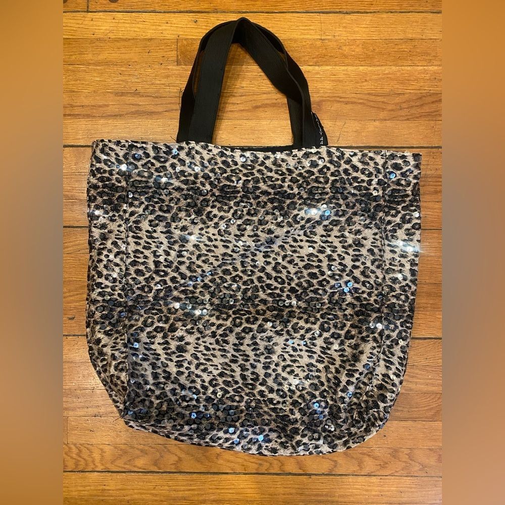 Animal print bag ANTHROPOLOGIE BAILEY 44 Oh So Fly Leopard Sequin Tote Bag NWOT - Picture 7 of 7